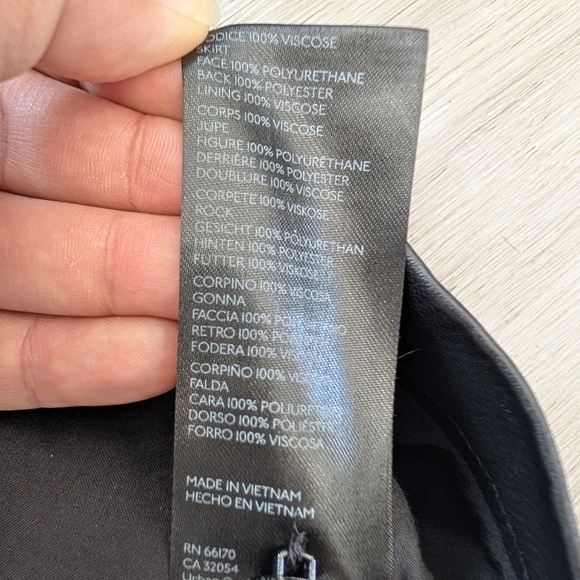 Anthropologie Maeve Plunge Faux Leather Dress Size 10 - Picture 9 of 10